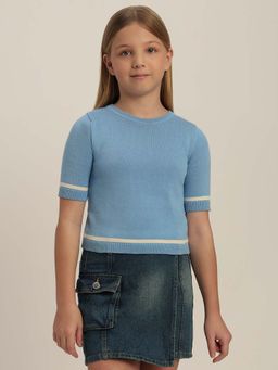 VERO MODA - Blue Cotton Regular Sweater