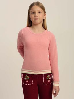 VERO MODA - Pink Cotton Blend Regular Sweater