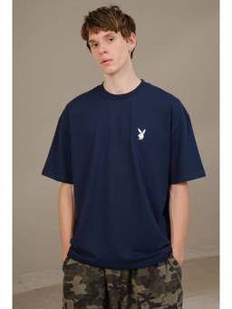 Bonkers Corner - Navy Blue Playboy Oversized T-shirt