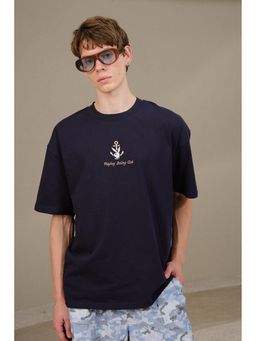 Bonkers Corner - Navy Blue Playboy Sailing Club Oversized T-shirt