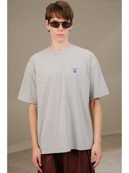 Bonkers Corner - Grey Playboy Core Grey Oversized T-shirt