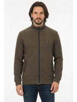 Pierre Carlo - Men Brown Polyester Textured Light Jacket