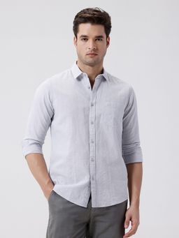 Crocodile - Grey Rib Textured Cotton Shirt