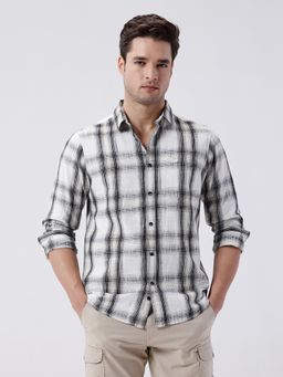 Crocodile - White Rib Textured Cotton Shirt