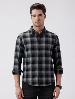 Crocodile - Charcoal Rib Textured Cotton Shirt