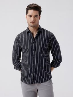 Crocodile - Black Rib Textured Cotton Shirt