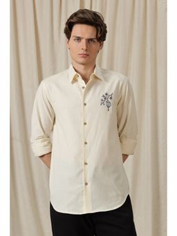 Eszett - Japanese Lantern Cream Embroidery Linen Cream Shirt
