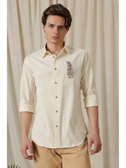Eszett - Leafy Embroidery Cream Shirt