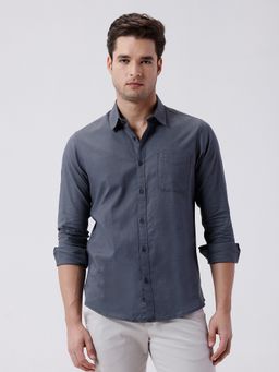 Crocodile - Blue Mercerized Stretch Shirt