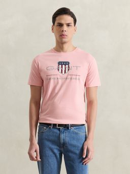 GANT - Men Pink Printed T-Shirt