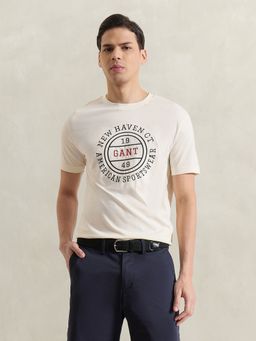 GANT - Men'S Cream Printed T-Shirt