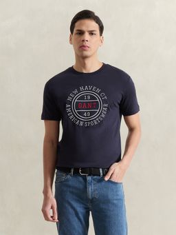 GANT - Men Navy Blue Printed T-Shirt
