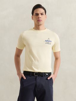 GANT - Men Yellow Printed T-Shirt