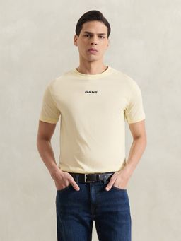 GANT - Men Yellow Solid T-Shirt