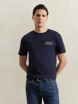 GANT - Men Navy Blue Printed T-Shirt