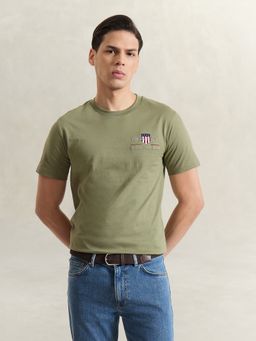 GANT - Men Olive Green Printed T-Shirt