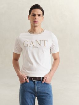 GANT - Men White Printed T-Shirt