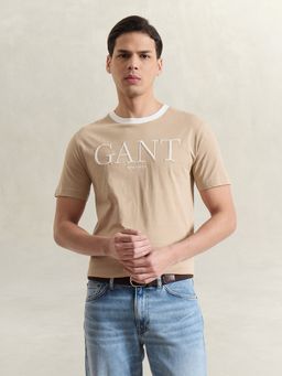 GANT - Men Beige Printed T-Shirt