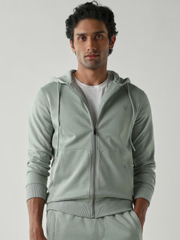 Reid & Taylor - Men Green Full Sleeves Hoodie