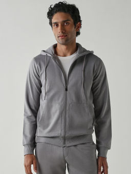 Reid & Taylor - Men Grey Full Sleeves Hoodie