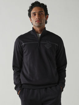 Reid & Taylor - Men Black Full Sleeves Sweatshirt