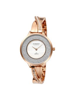 Strand by Obaku - Timor Fuschsia Quartz Round Dial and Crystal Strap Womens Watch S730LXFWSV