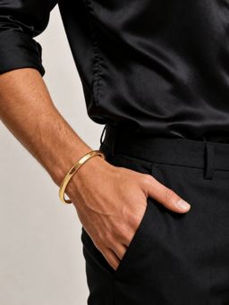 ELRA - 18K Gold Plated Sculpt Line Cuff Stainless Steel Waterproof & Anti-Tarnish