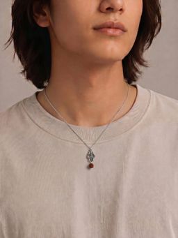 Carlton London - Rhodium Plated Trishul Necklace