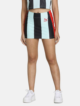 Puma - X Dua Lipa Striped Mini Skirt Women Multicolor Skirt