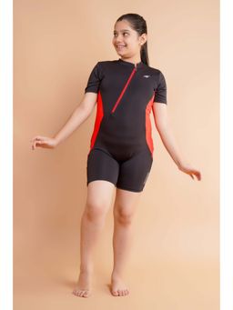 Keepfit - Kids Girls UPF40+ Sun Protection and N9 Antibacterial 1 Pc Zipper Swimsuit
