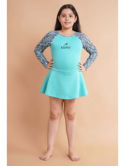 Keepfit - Kids Girls Round Neck printed Long sleeves Swimset