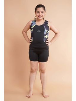 Keepfit - Kids Girls Colour Blocked Splice Plus Size Swimsuit with Full Coverage