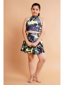 Keepfit - Kids Girls Camouflage Printed Halter Neck Crop top with Skirt