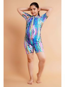 Keepfit - Kids Girls Abstract Printed Swimsuit