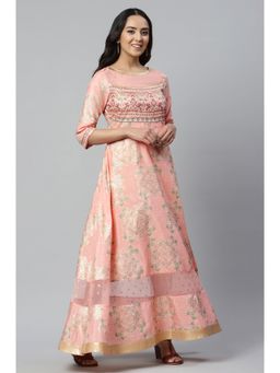 Aurelia - Pink Printed Dress With Cutout Details