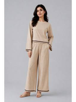 Twenty Dresses by Nykaa Fashion - Beige Ribbed Knit Co-Ord Set