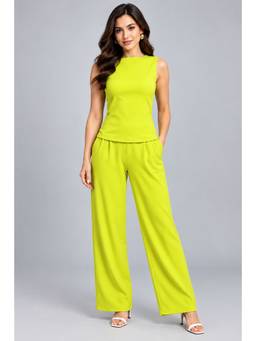 Twenty Dresses by Nykaa Fashion - Lime Green Cotton Co-Ord Set