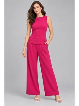 Twenty Dresses by Nykaa Fashion - Fuchsia Pink Cotton Magenta Co-Ord Set