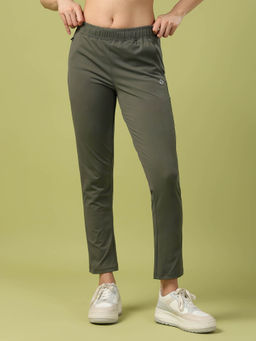 Technosport - Women Solid Slim Fit Sports Trackpants with 4 Way Crispy