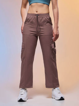 Technosport - Women Solid Slim Fit Sports Cargo Trackpants with TS FLEXI