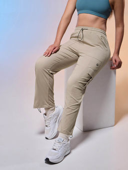 Technosport - Women Solid Slim Fit Sports Cargo Trackpants with TS FLEXI