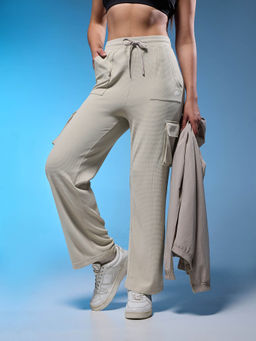 Technosport - Women Solid Straight Fit Sports Cargo Trackpants with TECHNOCOOL+