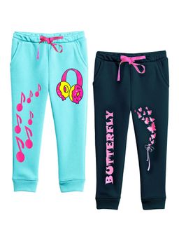 Kuchipoo - Girls Regular Fit Graphic Multi-Color Track Pants (Pack of 2)