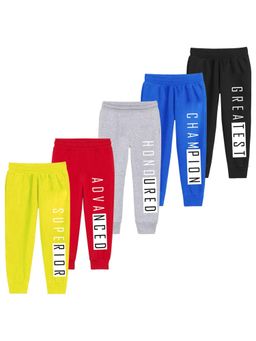 Kuchipoo - Boys Regular Fit Graphic Multi-Color Track Pants (Pack of 5)