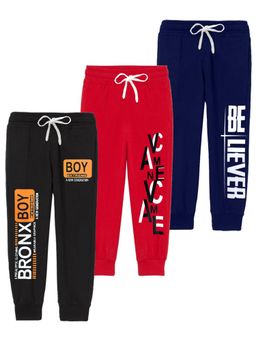 Kuchipoo - Boys Regular Fit Graphic Multi-Color Track Pants (Pack of 3)