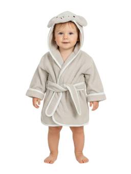 Creeva - Grey Cuddle Hooded Baby Bathrobe