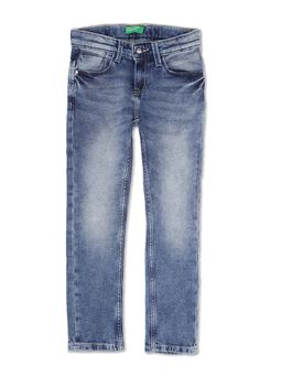 United Colors of Benetton - Boys Navy Blue Solid Jeans