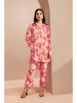 DOHR INDIA - Emily Orange Floral Printed Crepe Co-Ord (Set of 2)