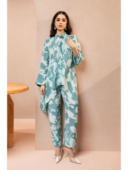 DOHR INDIA - Claire Blue Floral Printed Crepe Co-Ord (Set of 2)