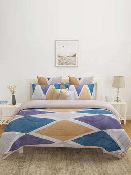 At Home by Nilkamal - Ammara Delight Bed In A Bag Set of 6 (Grey & Beige) (Queen)